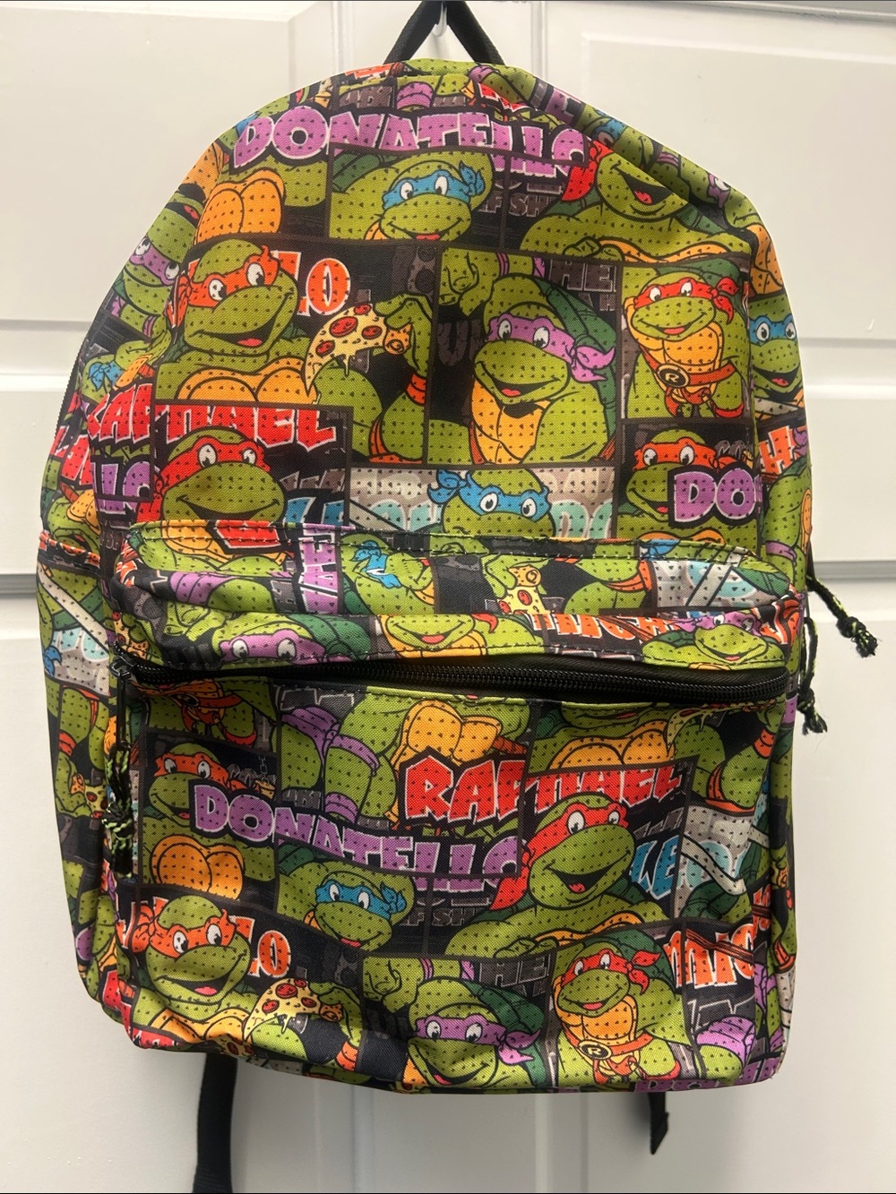TMNT 2014 Ninja Turtles Nickelodeon Backpack Comic Strip Zipper Pockets RARE!